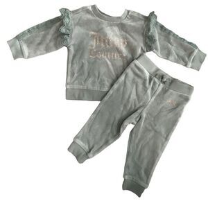 Juicy Couture Kids Velour Sweatshirt Sweatpants Set 2 Pcs Size 12M Mint Green